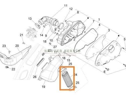 Parça: Primavera 125 E5+ Hava Fi̇ltresi̇ Gi̇ri̇ş Hortumu