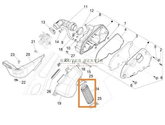 Parça: Primavera 125 E5+ Hava Fi̇ltresi̇ Gi̇ri̇ş Hortumu
