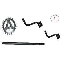 Yuki Lotus E-Bike Pedal mili ve kolu ve ön dişli